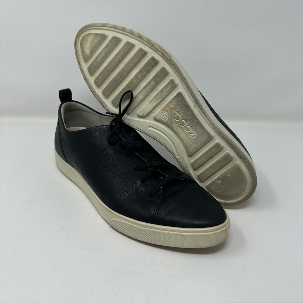 Ecco Gillian Shoes Sneakers Womens Size 10 US 41 EU black Leather Casual Lace Up